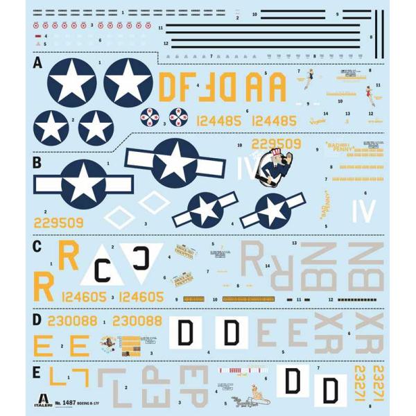 Model Kit letadlo 1487 - B-17F Flying Fortress (1:72) (obrázek 3)