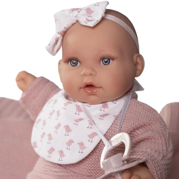 Antonio Juan 11325 KIKA – realistická panenka se zvuky a měkkým látkovým tělem – 27 cm