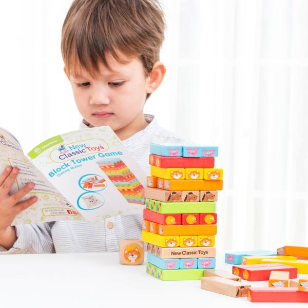 New Classic Toys Dřevěná věž Jenga se zvířátky (obrázek 3)