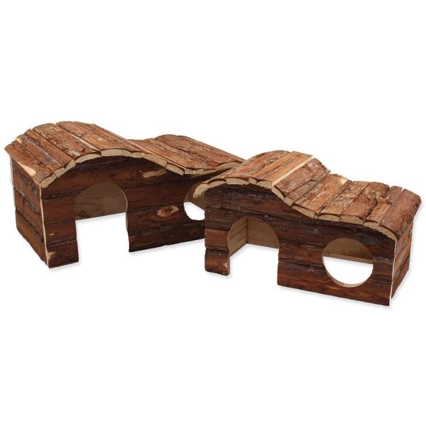 Domeček Small Animals Kaskada dřevěný s kůrou 43x28x22cm