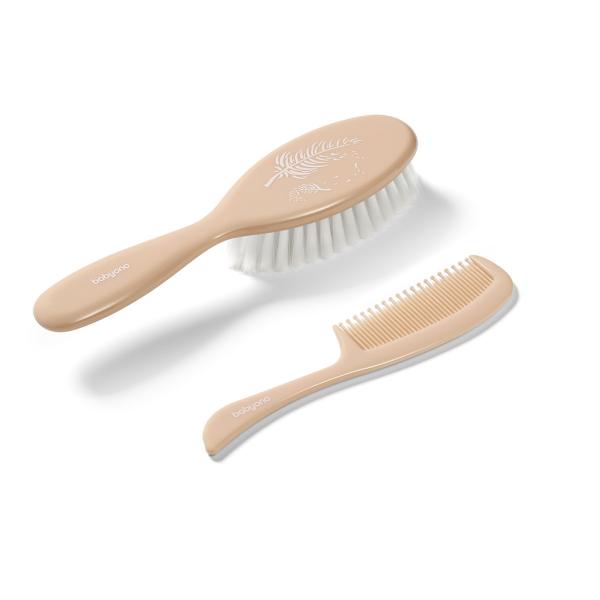 BABYONO Kartáček a hřeben na vlasy Beige