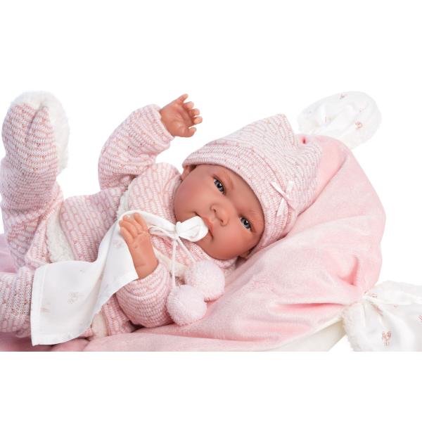 Llorens 73860 NEW BORN HOLČIČKA - realistická panenka miminko s celovinylová tělem - 40cm (obrázek 4)