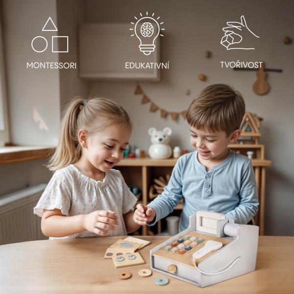 Dřevěná pokladní sada