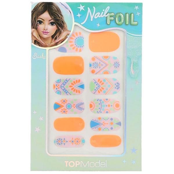 Top Model Sada fólií na nehty, Sasha, arch s 12 fóliemi, pilníček