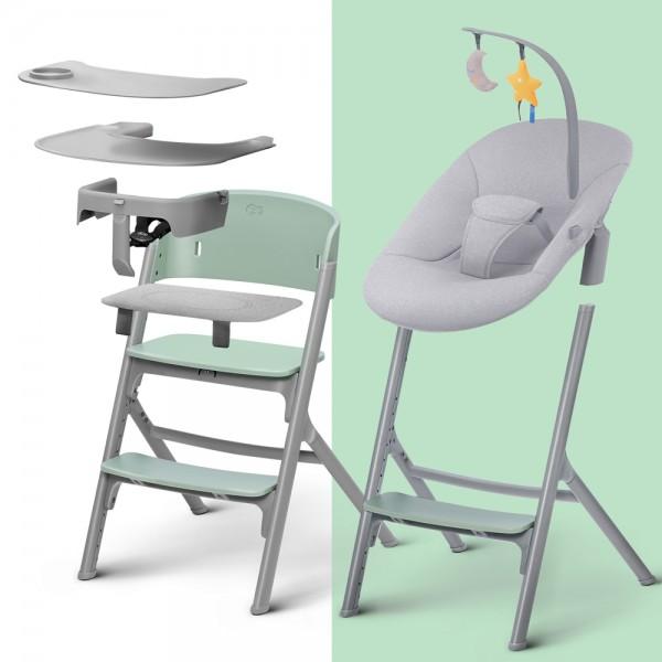 KINDERKRAFT SELECT Sada jídelní židle Livy Olive Green + lehátko Calmee, Premium (obrázek 8)