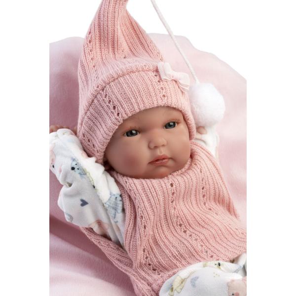 Llorens 63504 NEW BORN HOLČIČKA - realistická panenka miminko s celovinylovým tělem - 35 c (obrázek 4)