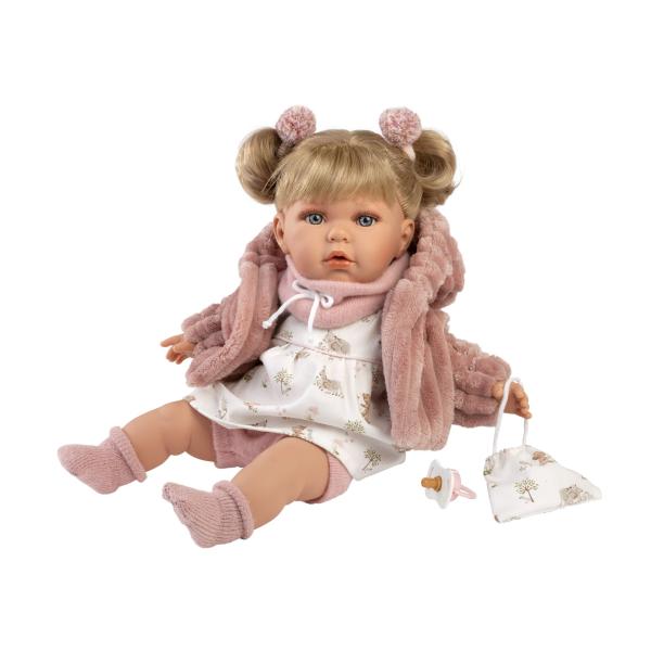 Llorens 42408 JULIA – realistická panenka se zvuky a měkkým látkovým tělem – 42 cm