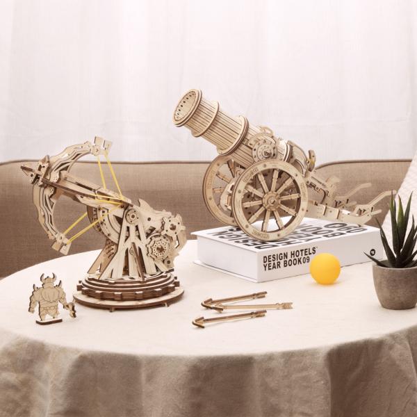 RoboTime 3D dřevěné mechanické puzzle Oblehací kanón (obrázek 3)
