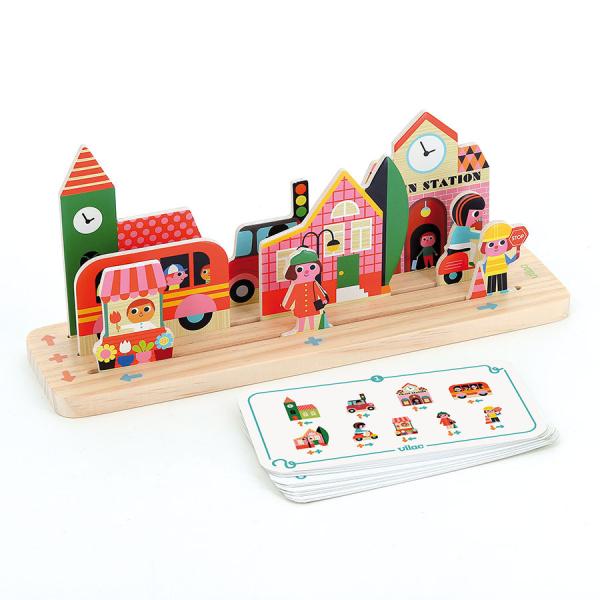 Vilac Dřevěná logická hra Postav to správně! Město (obrázek 6)