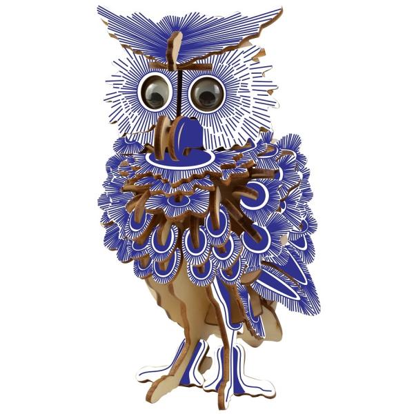 Woodcraft Drevené 3D puzzle Sova farebná