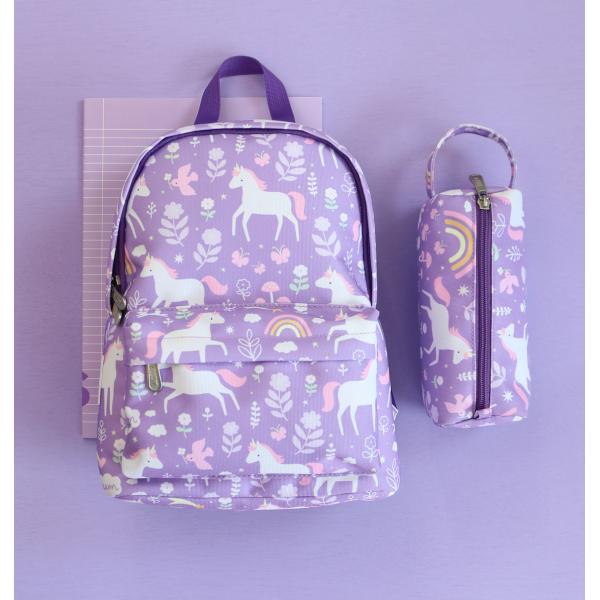 A Little Lovely Company – pouzdro na pastelky – jednorožci a duha