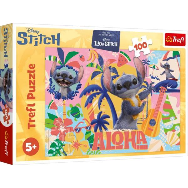 Trefl Puzzle 100 Stitch a priatelia v akcii