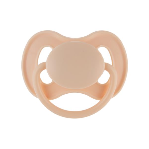 CANPOL BABIES Dudlík kaučukový s kulatou špičkou Nude 0-6m krémový