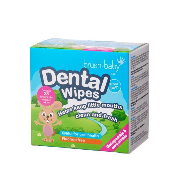 Brush-baby Dental Wipes, obrúsky na čistenie zúbkov, 0+