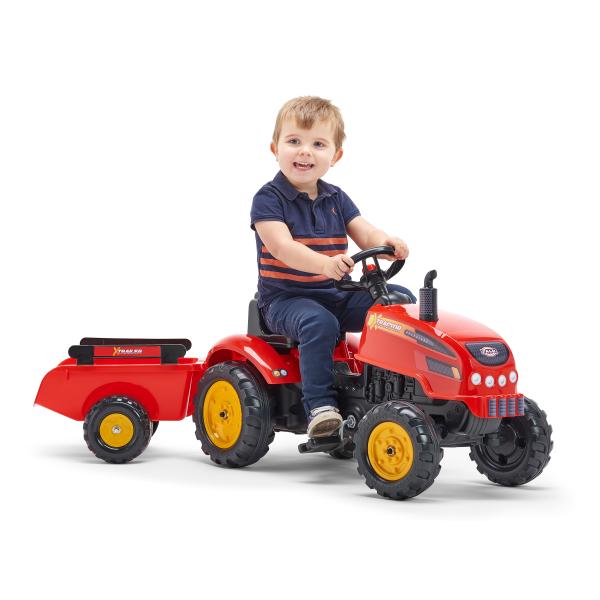 Falk Šlapací traktor 2046AB X-Tractor s vlečkou a otevírací kapotou - červený (obrázek 3)