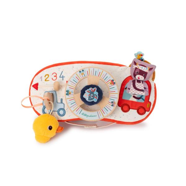 Lilliputiens - textilný panel s volantom - farmárske auto