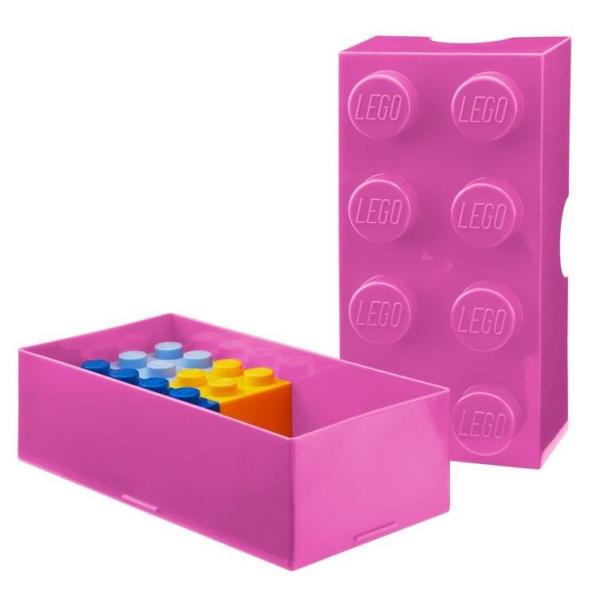 LEGO® box na svačinu 8 – růžová 100 x 200 x 75 mm