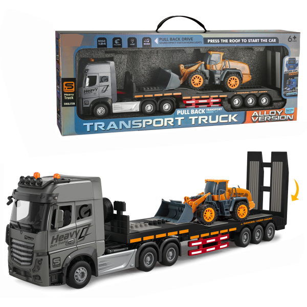 1:24 Kovový Kamion na přepravu aut s nakladačem