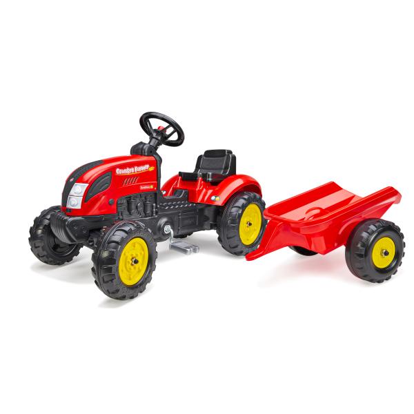 Falk šlapací traktor 2058L Country Farmer s vlečkou - červený