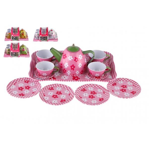 Čajová sada nádobí plech 14ks