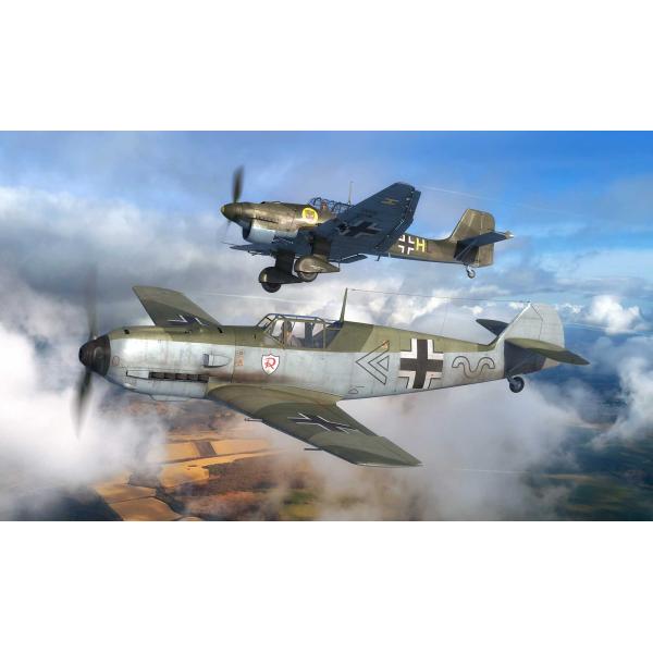 ModelSet letadlo 63770 – Messerschmitt Bf109E & Ju87B Stuka (1:144)