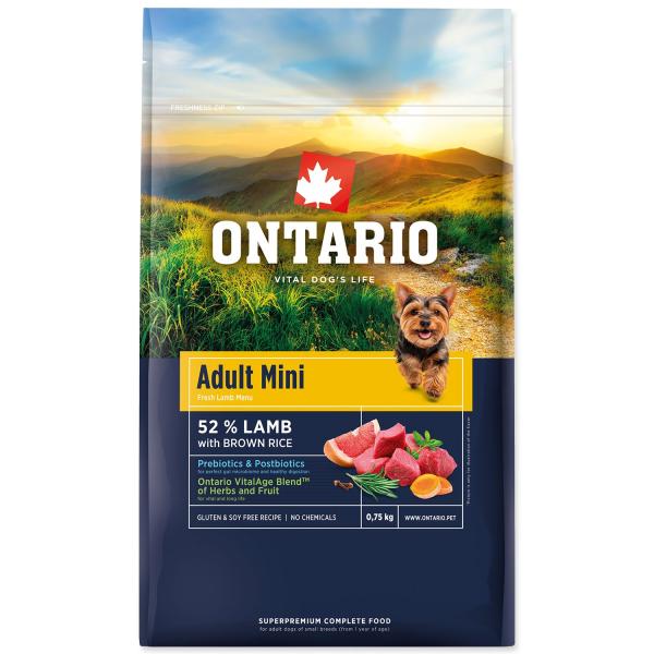 Krmivo Ontario Adult Mini Lamb & Brown Rice 0,75kg (obrázek 3)