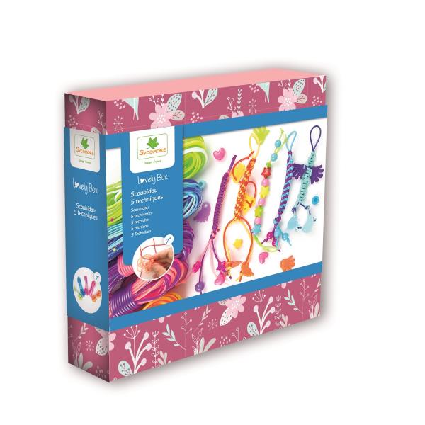 Sycomore Lovely box - kreativní sada scoubidou - zábavné pletení z barevných bavlnek