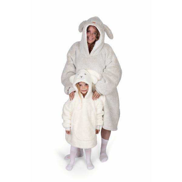 Cozy Noxxiez CH361 Králík – hřejivá mikinová deka s kapucí pro teenagery a dospělé