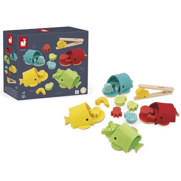 Janod Montessori hračka na třídění Velryby