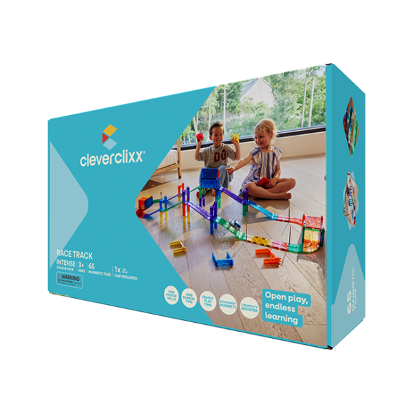 Cleverclixx Pista de Carreras Magnética Intense – 65 piezas