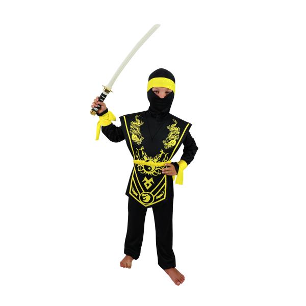 Dětský kostým žlutý ninja (S) (obrázek 3)