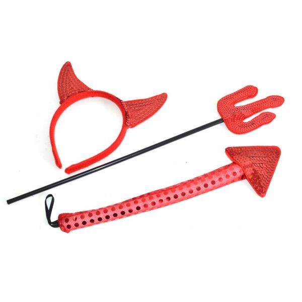 Čertí karneval set - uši, chvost, palicu