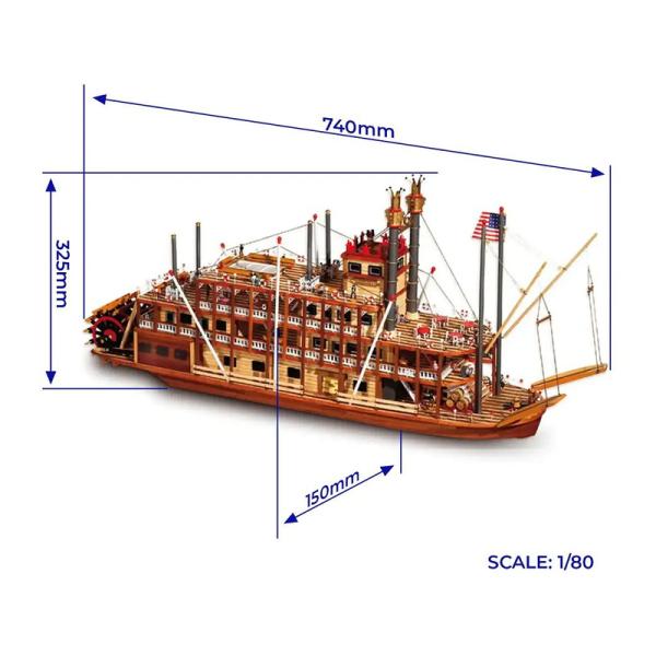 OCCRE Mississippi kolesový parník 1:80 kit