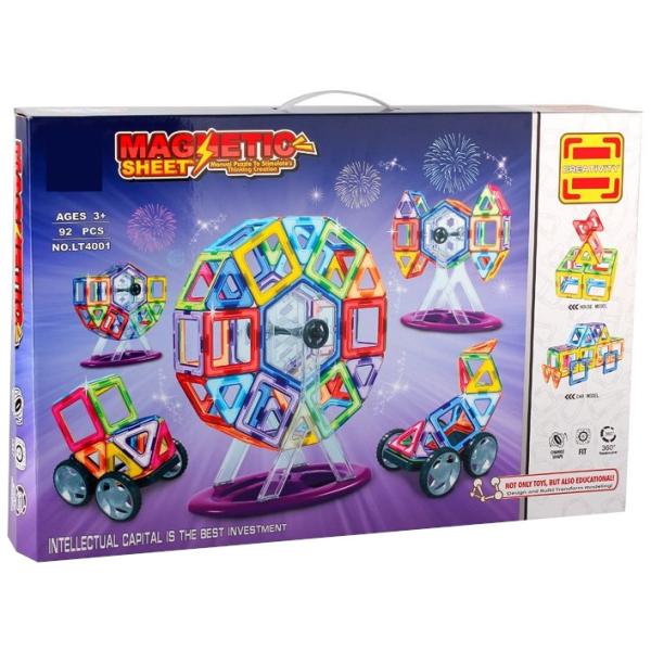 Magnetická stavebnica Magnetic Sheet 92 dielikov