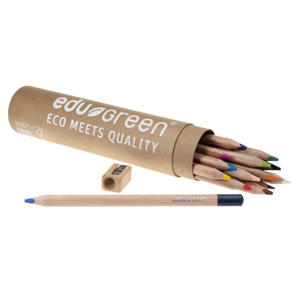EDU3 Green trojhranné pastelky, 13 farieb tuha 5mm+1 grafitová ceruzka tuha 4mm+ strúhatko