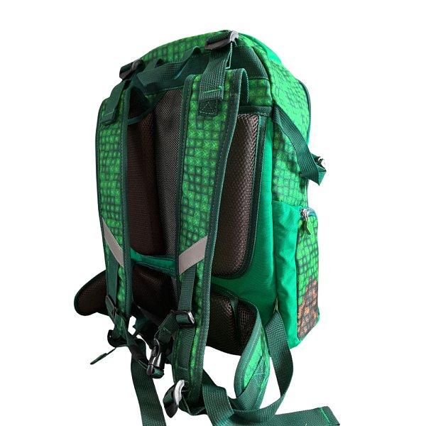 PIXIE CREW Studentský batoh, zelená, Mine&Craft 100 pixelů