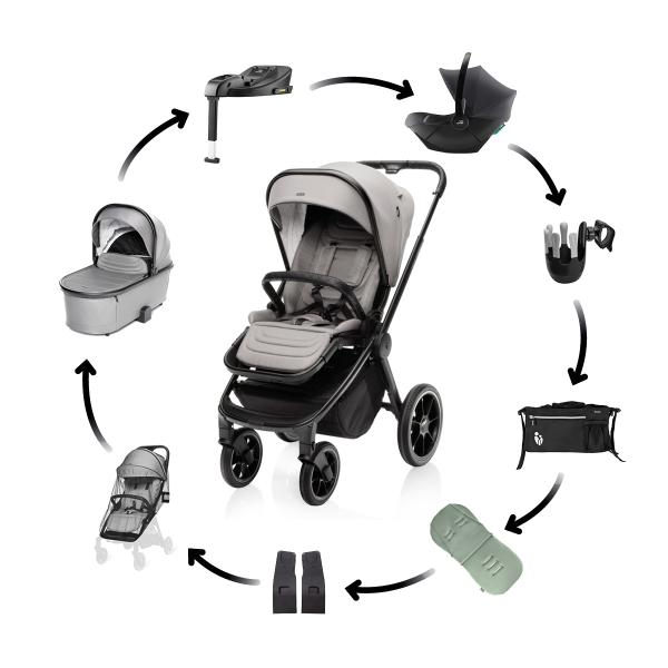 Maxi set Kočárek Move Cross 3, Metal Grey