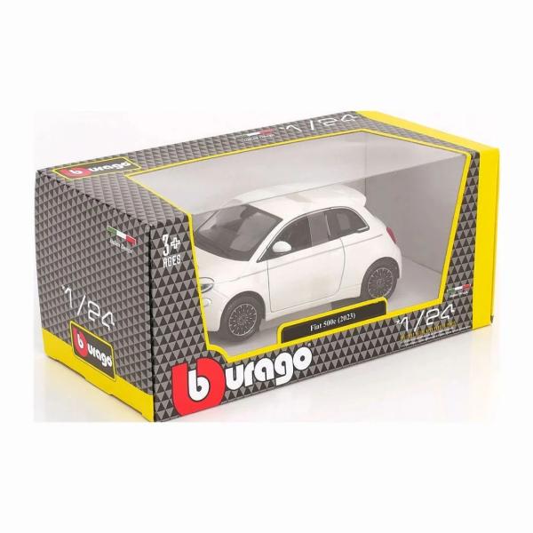 Bburago 1:24 Plus – Fiat 500e (2023) – bílá