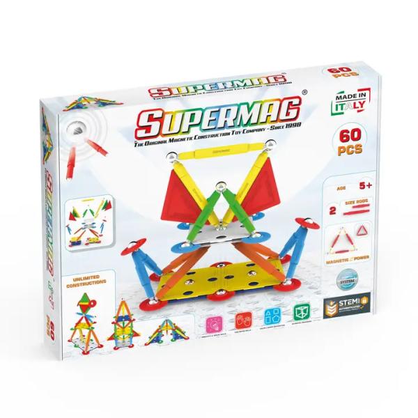 SUPERMAG magnetická stavebnice Multicolor 60ks