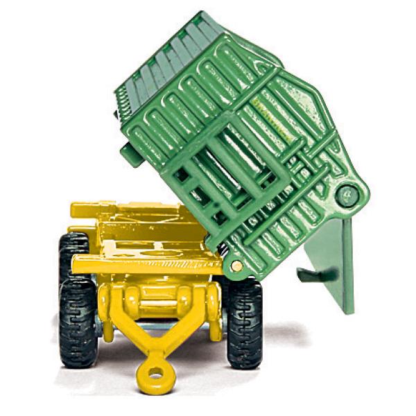 Siku Farmer – John Deere s čelním nakladačem a přívěsem, měřítko 1:87