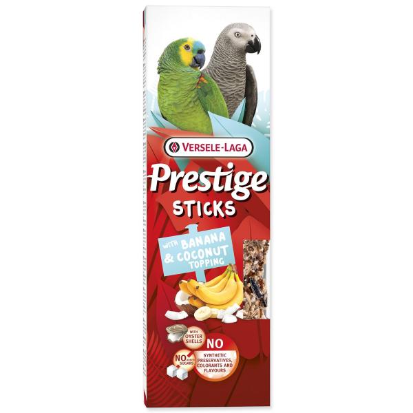 Versele-Laga Prestige Sticks per pappagalli con banana e copertura di cocco 140g 2pz