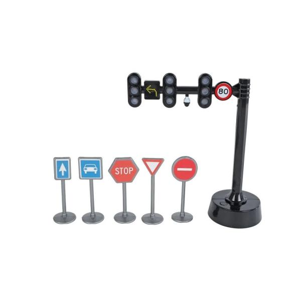 Segnale stradale con semaforo 11,5 cm a batteria con luce e suono