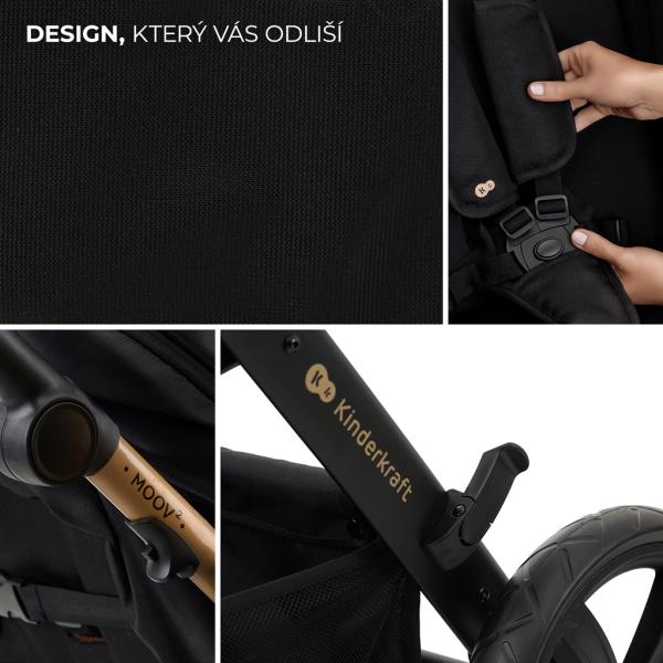 KINDERKRAFT Kočík kombinovaný Moov 2 Air 3v1 Pure Black (obrázek 7)