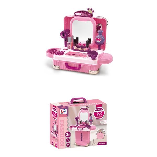 2v1 Malý kufr a kosmetický stolek se zrcadlem