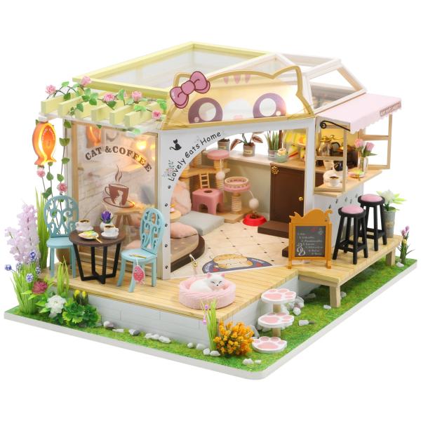 Miniatúra domčeka Mačacia kaviareň so záhradkou