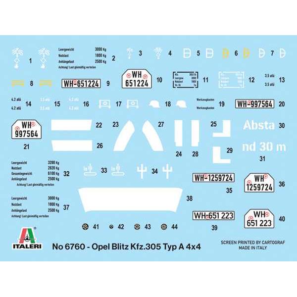 Model Kit military 6760 - Kfz. 305 Opel Blitz Typ A 4x4 (1:35) (obrázek 3)