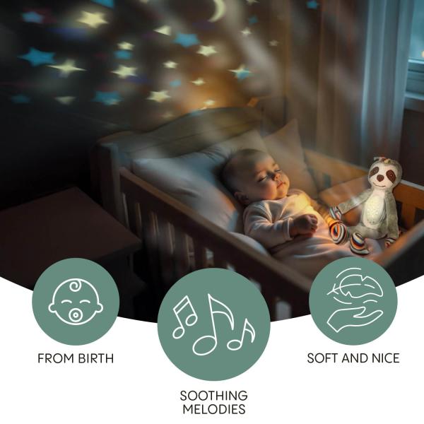 Plyšový dětský spáč s projektorem a melodiemi, Raccoon