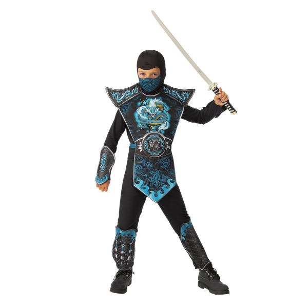 NINJA Modrý drak detský kostým veľkosť (110-122cm)