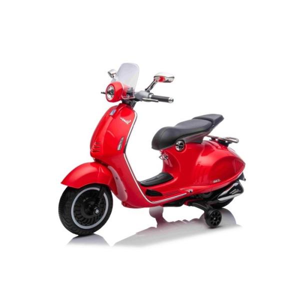 Elektrická motorka Vespa 946 i se zpětným chodem, červené, s pomocnými koly