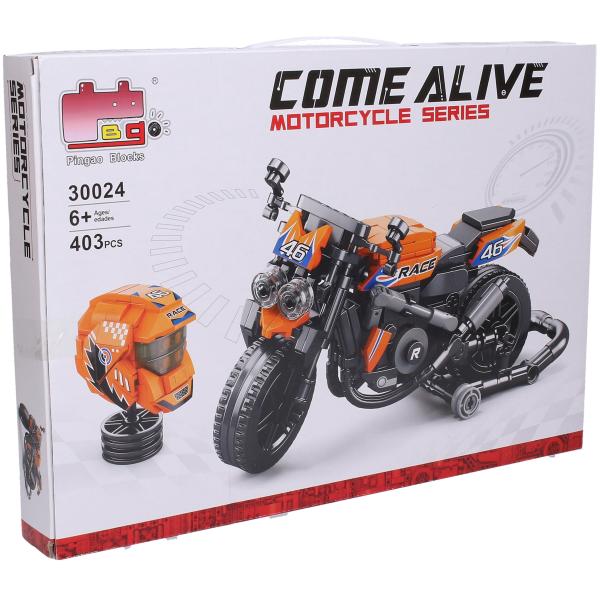 Stavebnica motorka s helmou 17cm